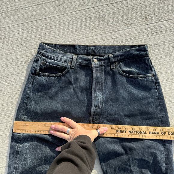 VTG 80s Levi's 501 Button Fly Straight Leg Faded Black Jeans 36x32 ACTUAL 34x31 - Picture 11 of 12